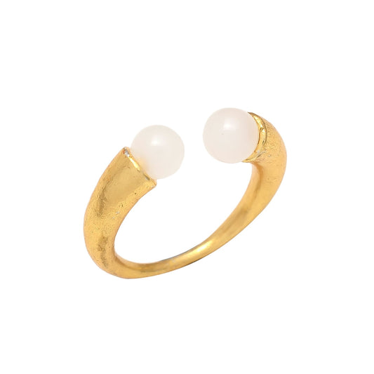 DANIELLE, ANILLO AJUSTABLE CON PIEDRAS NATURALES Y BAÑO DE ORO