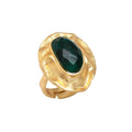 OLIVA, ANILLO CON PIEDRAS NATURALES Y BAÑO DE ORO