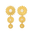 LORETTE, ARETES DESMONTABLES CON PIEDRAS NATURALES Y BAÑO DE ORO