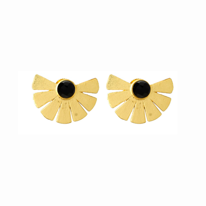GISELLE, aretes con piedras naturales y baño de oro
