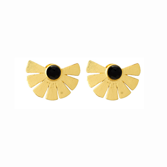 GISELLE, aretes con piedras naturales y baño de oro