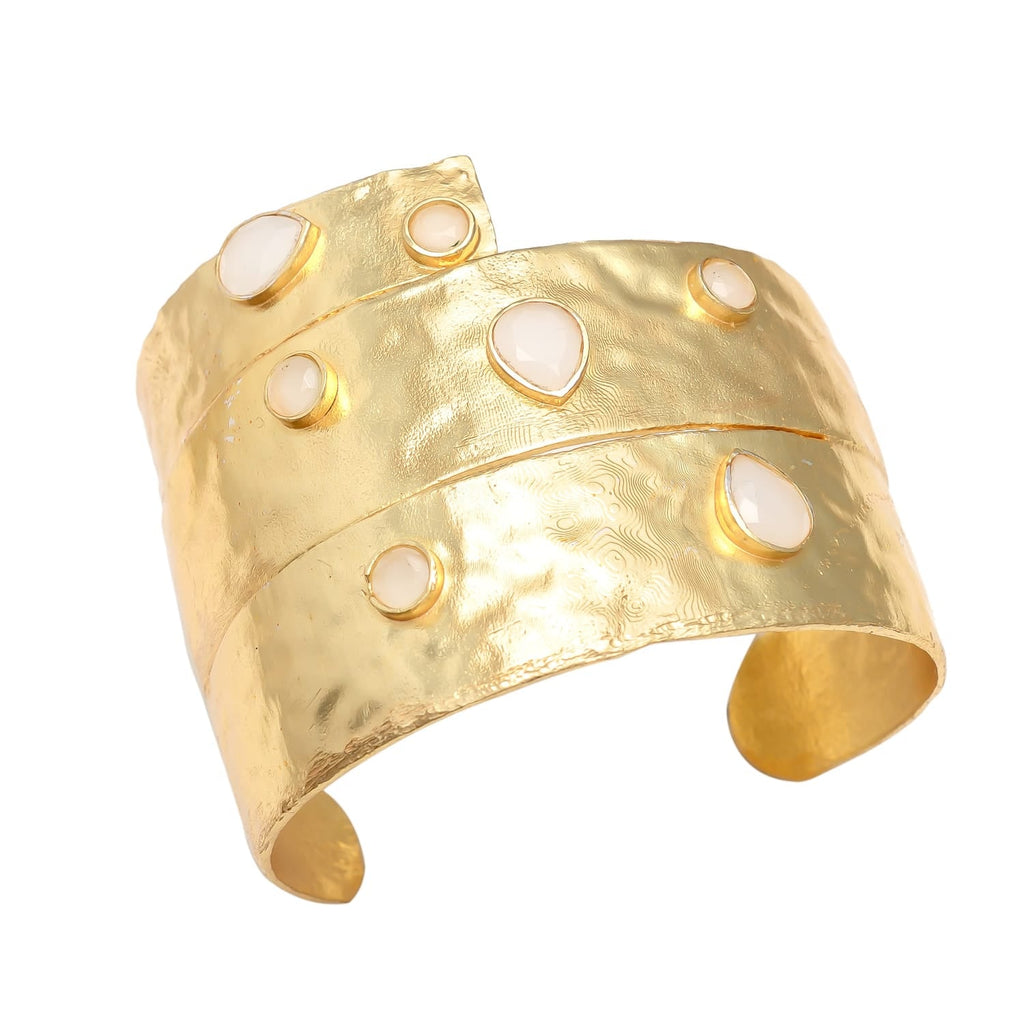 GEORGINA, BRAZALETE CON PIEDRAS NATURALES Y BAÑO DE ORO DE 14 K