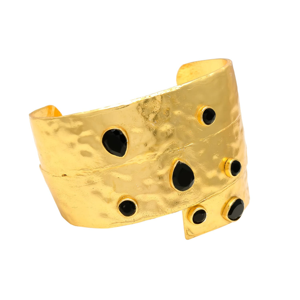 GEORGINA, BRAZALETE CON PIEDRAS NATURALES Y BAÑO DE ORO DE 14 K