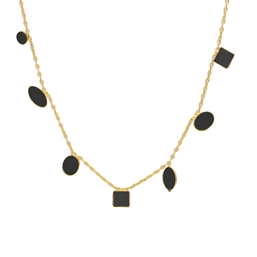 MAR, COLLAR CON PIEDRAS NATURALES Y BAÑO DE ORO.