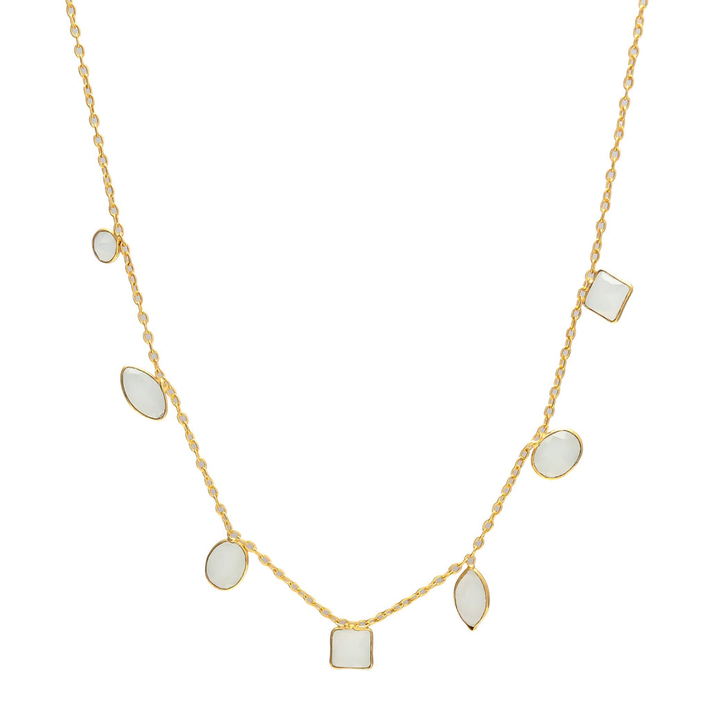 MAR, COLLAR CON PIEDRAS NATURALES Y BAÑO DE ORO.