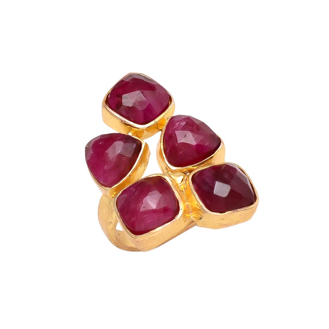 SHINE anillo con piedras y baño de oro de 24k