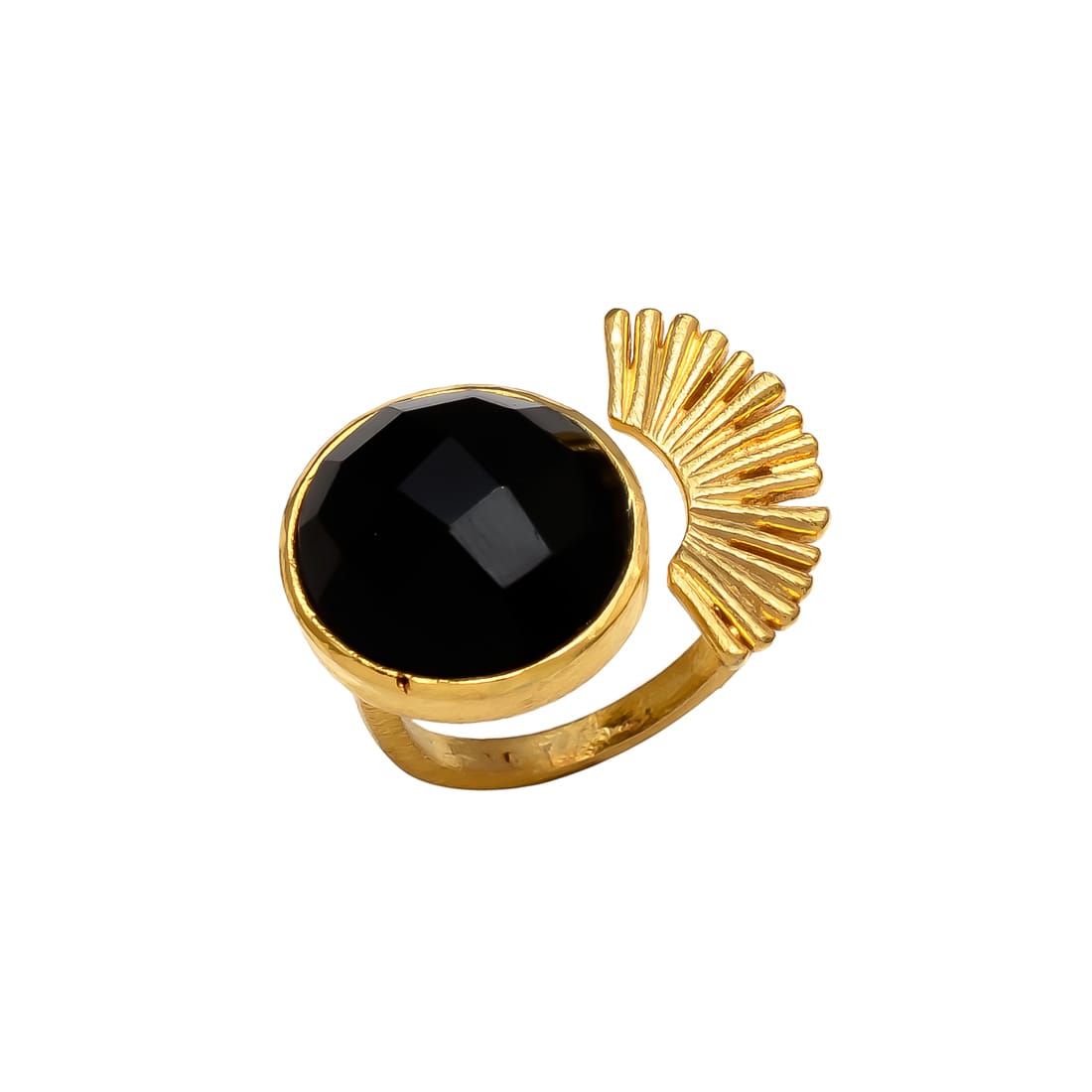 TAMARA, ANILLO CON PIEDRA NATURAL Y BAÑO DE ORO