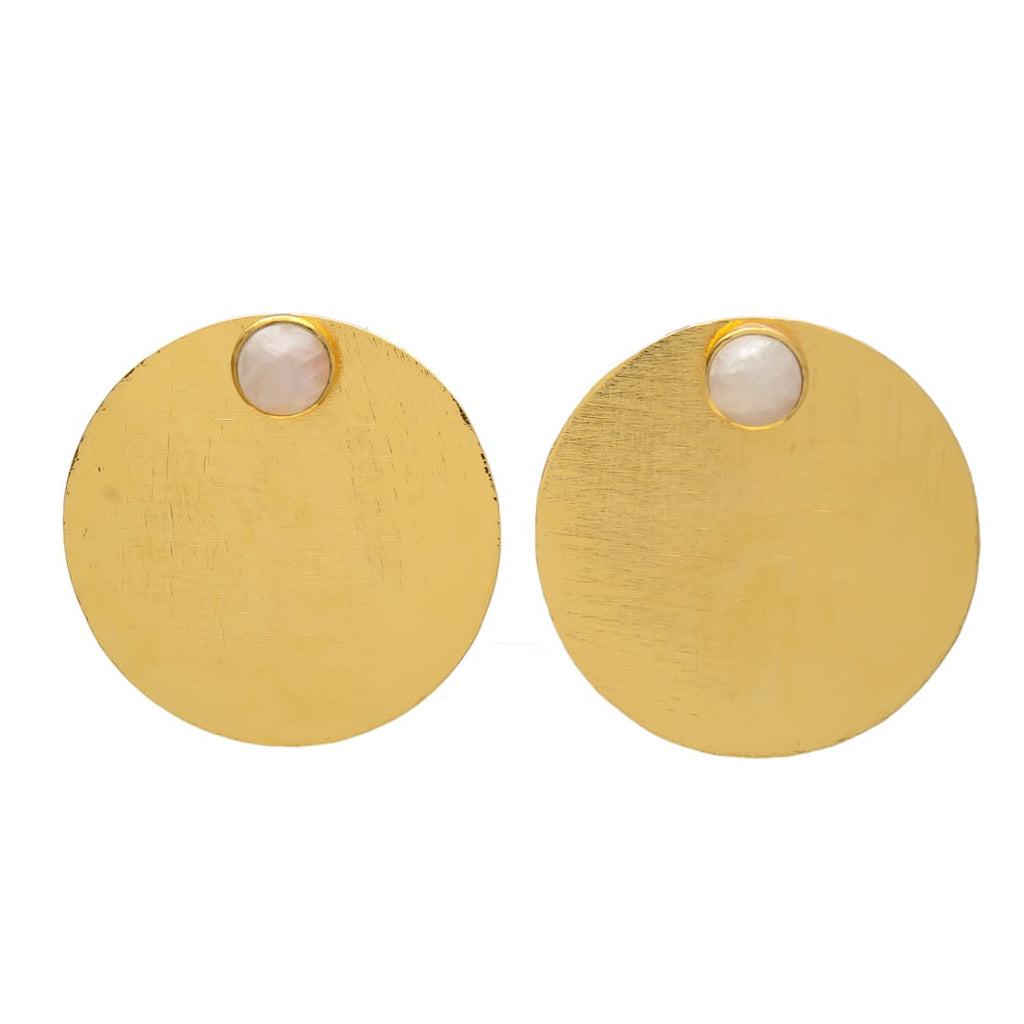 TATIANA, ARETES DESMONTABLES CON BAÑO DE ORO Y PIEDRAS NATURALES.