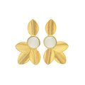 TOKIO, aretes con piedras y baño de oro de 24k