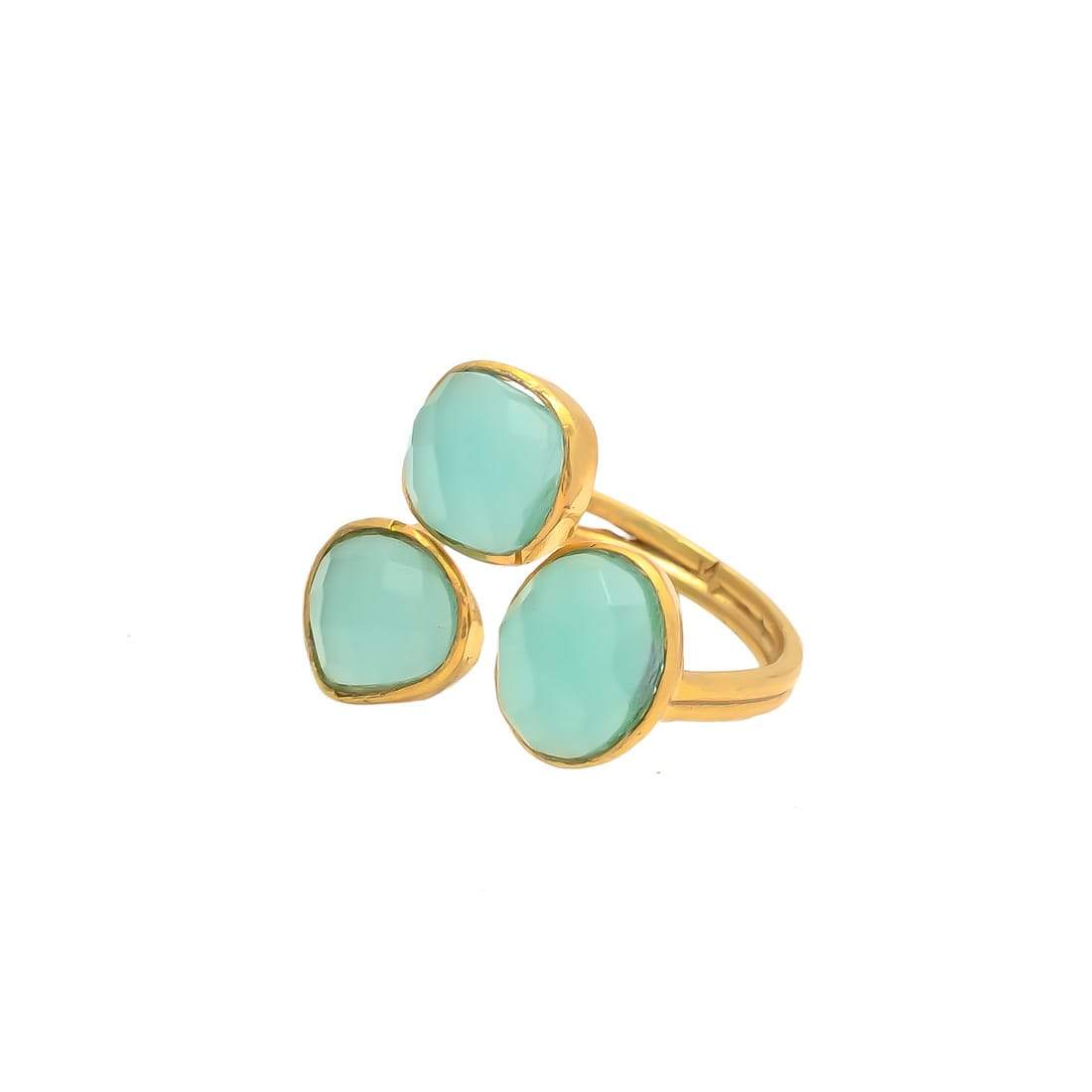 ALMA, anillo con piedras bañado en oro de 24k.