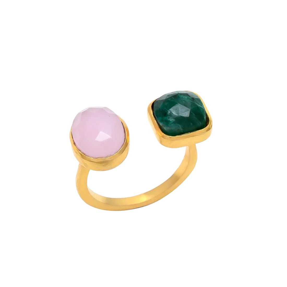 MARGOT, Anillo con piedras naturales y baño de oro