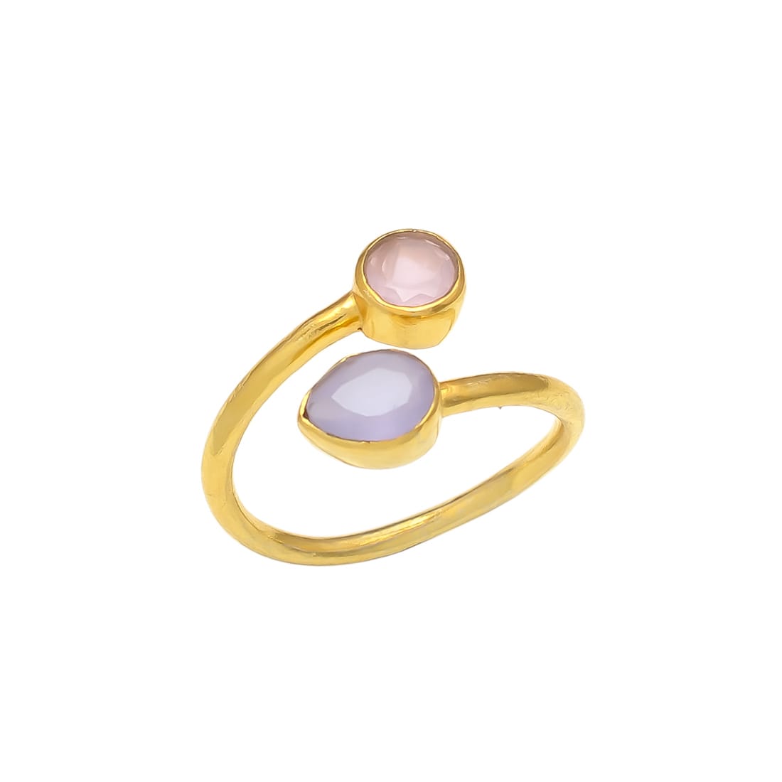 VIENA, ANILLO CON PIEDRAS NATURALES Y BAÑO DE ORO DE 14K